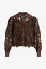 Emmie Top in Chocolate Brown / Black Lace