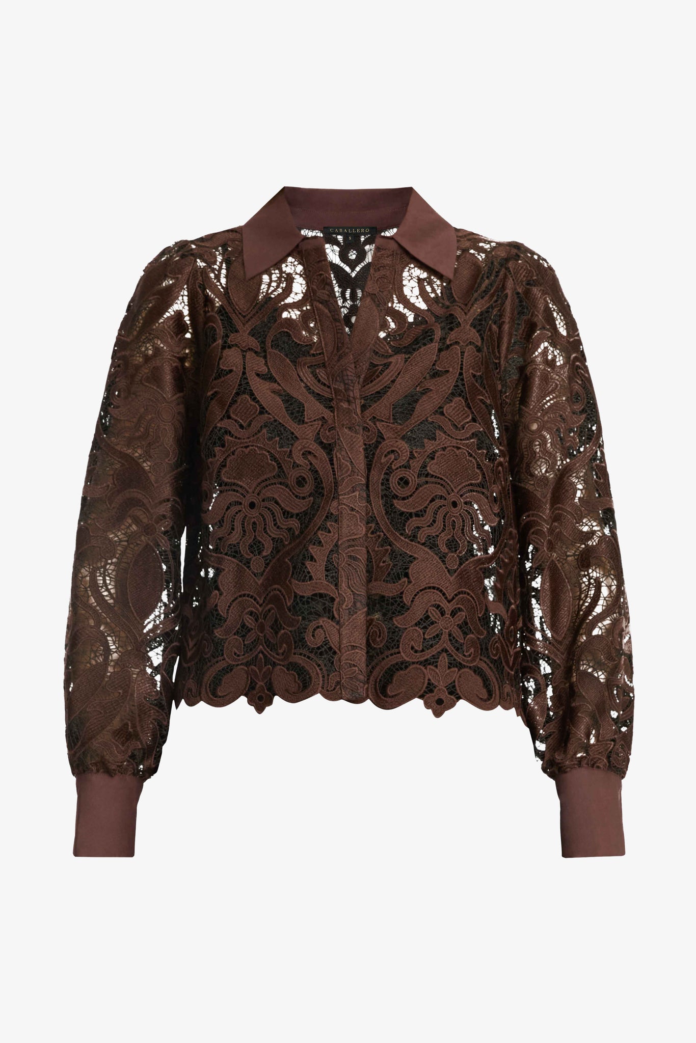 Emmie Top in Chocolate Brown / Black Lace