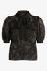 Lou Top in Black Silk Burnout