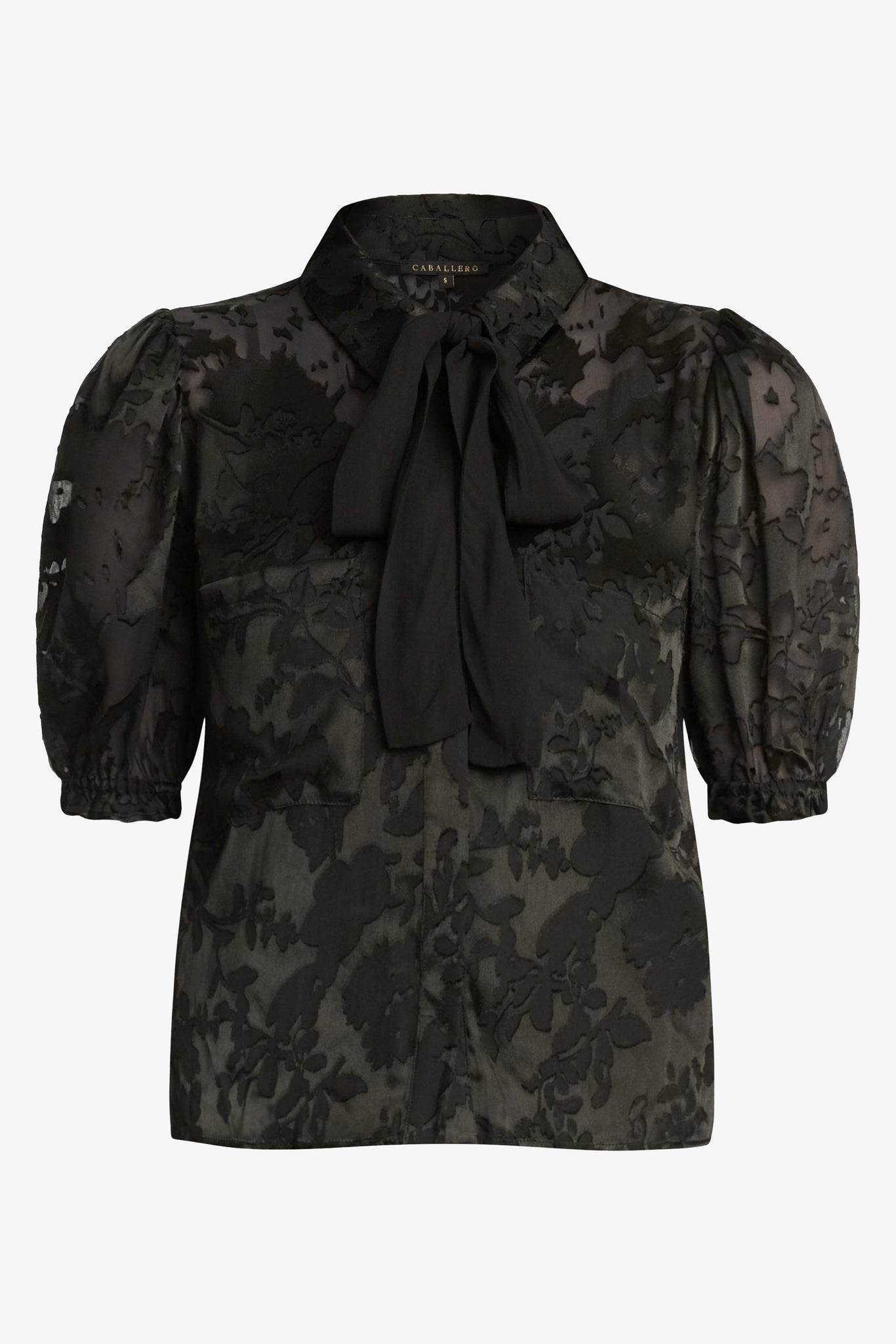 Lou Top in Black Silk Burnout
