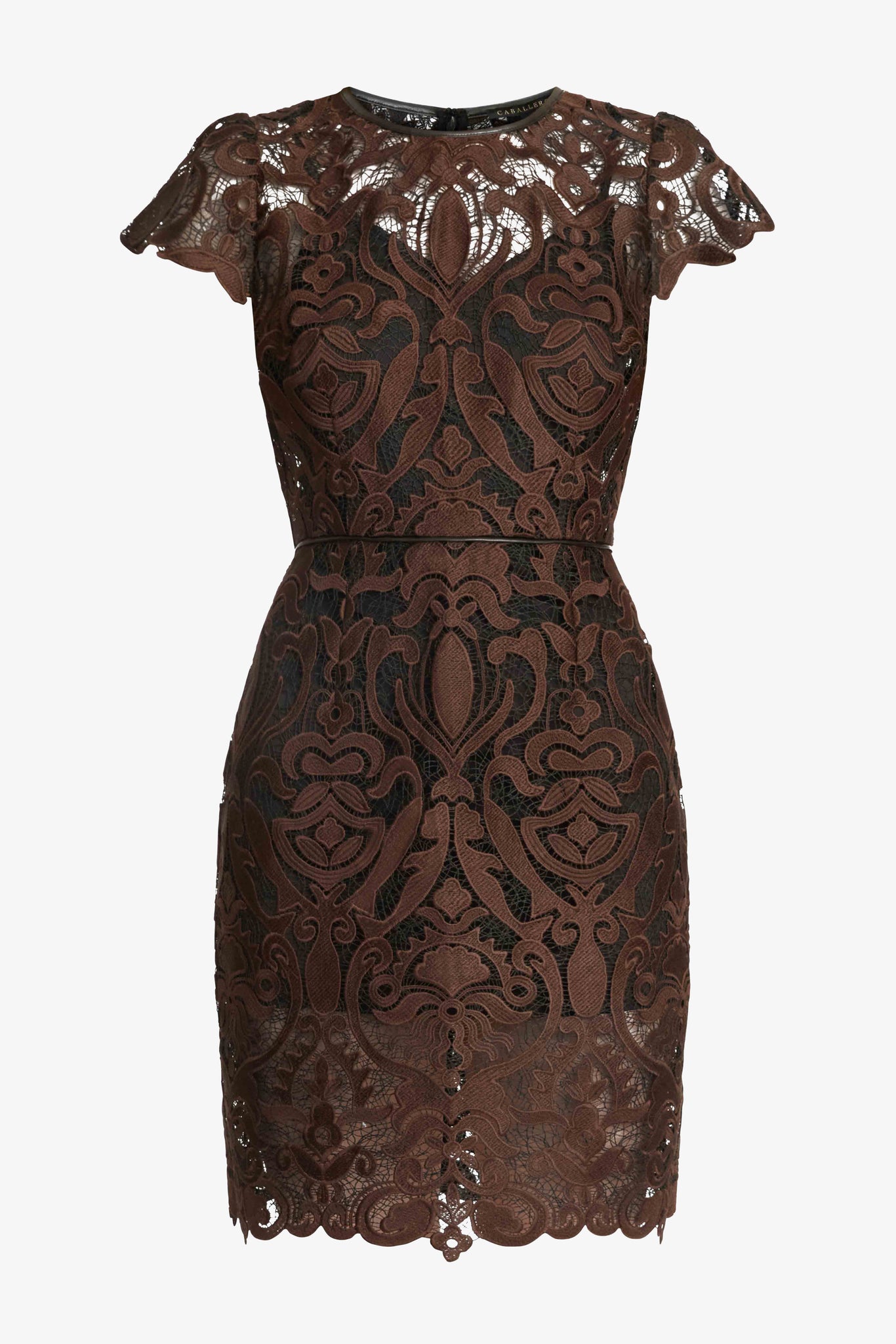 Vanna Dress in Chocolate Brown / Black Lace