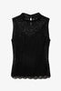 Band Top in Black Stretch Lace