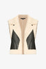 Cove Vest in Cream / Black