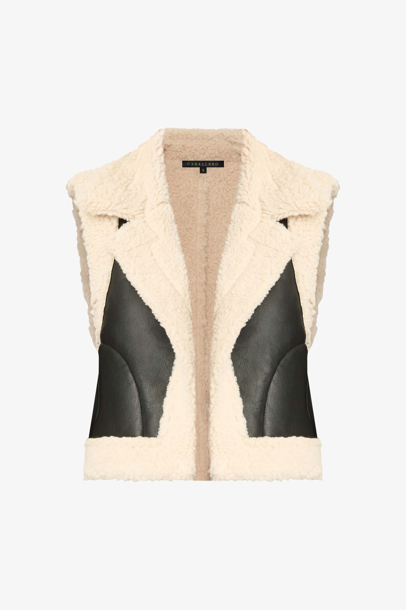 Cove Vest in Cream / Black
