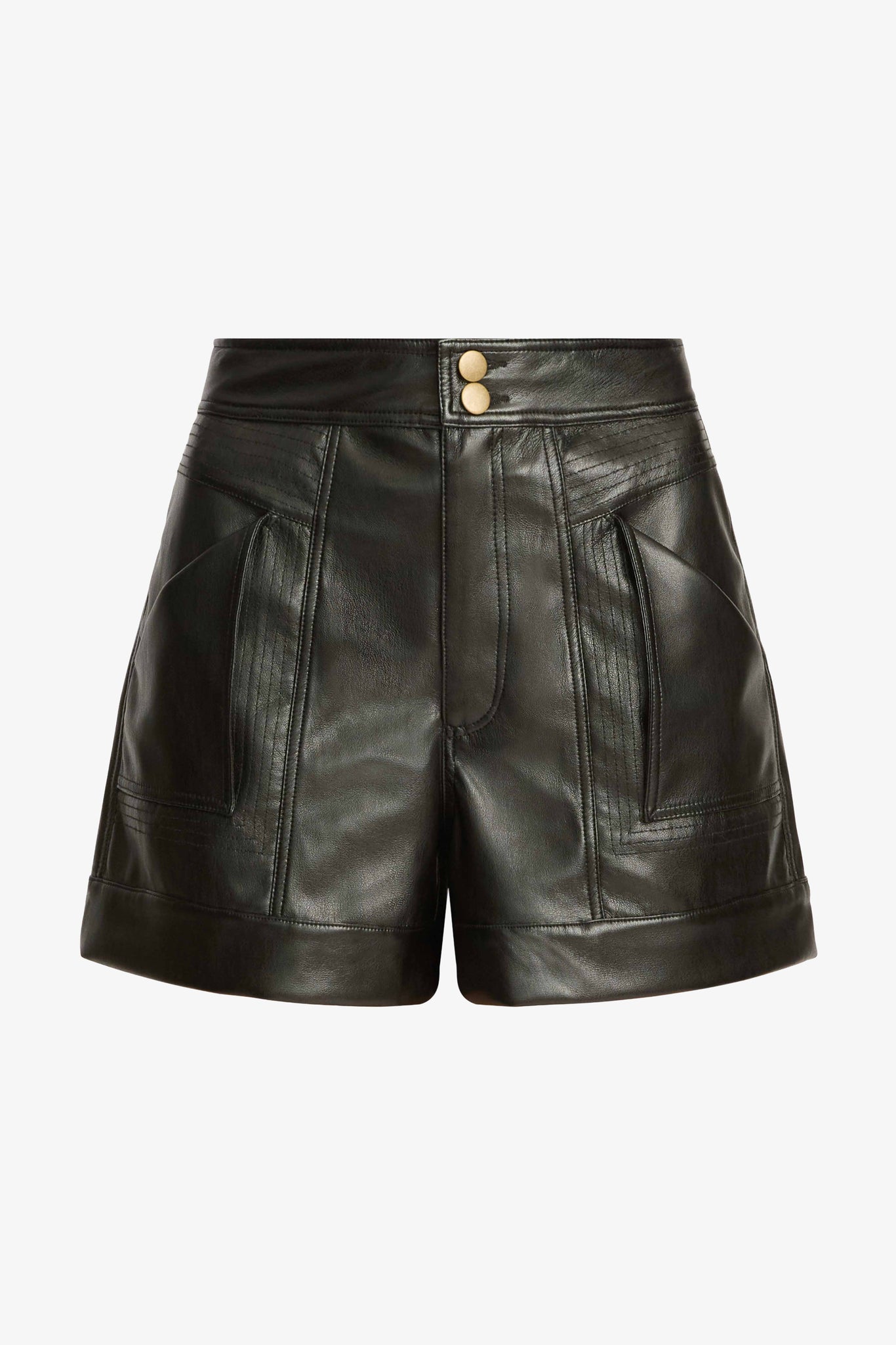Essie Short in Black Vegan Leather