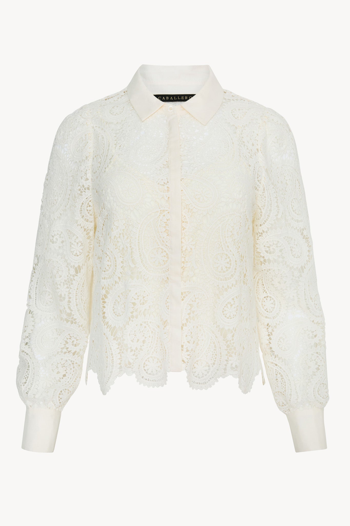 Emmie Top in Antique White Paisley Lace - CABALLERO COLLECTION