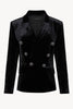 Kindra Jacket in Black Stretch Velvet