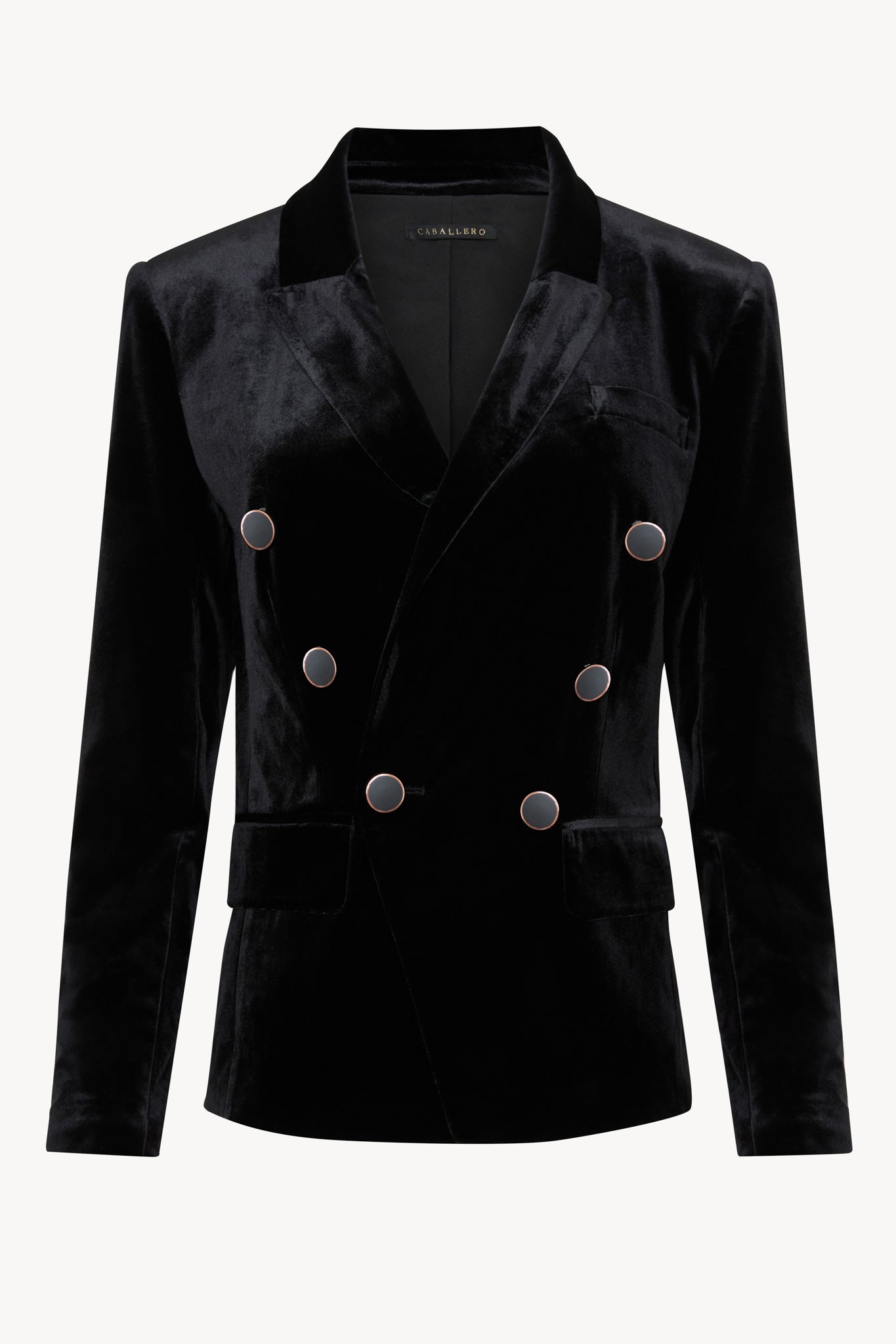 Kindra Jacket in Black Stretch Velvet
