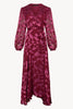 London Gown in Cabernet Silk Geo Burnout