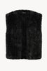 Nadia Vest in Black Faux Fur
