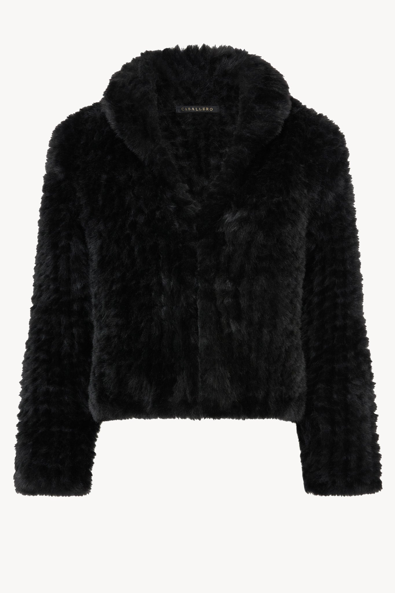 Ivanna Jacket in Black Faux Fur
