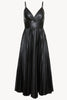 Genevieve Dress in Black Vegan Leather