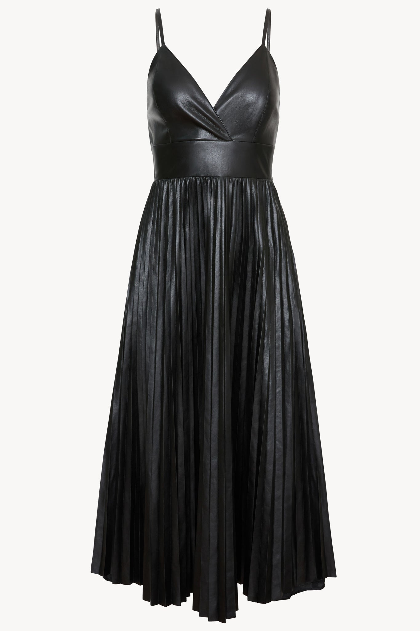 Genevieve Dress in Black Vegan Leather