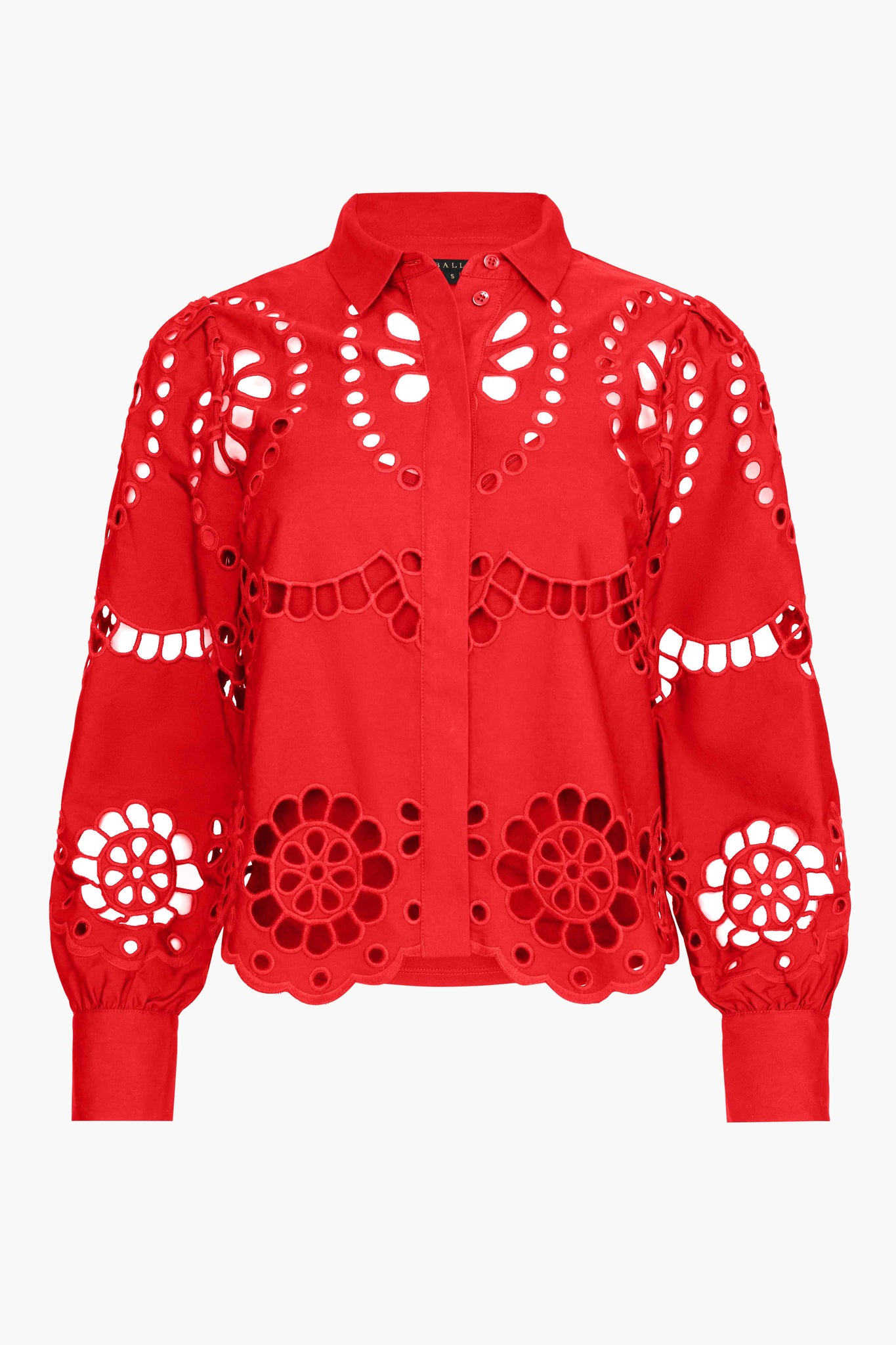 Emmie Top in Poppy Red Eyelet Lace