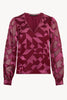 Ruby Top in Cabernet Silk Geo Burnout