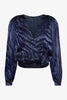 Rae Top in Navy Zebra Burnout
