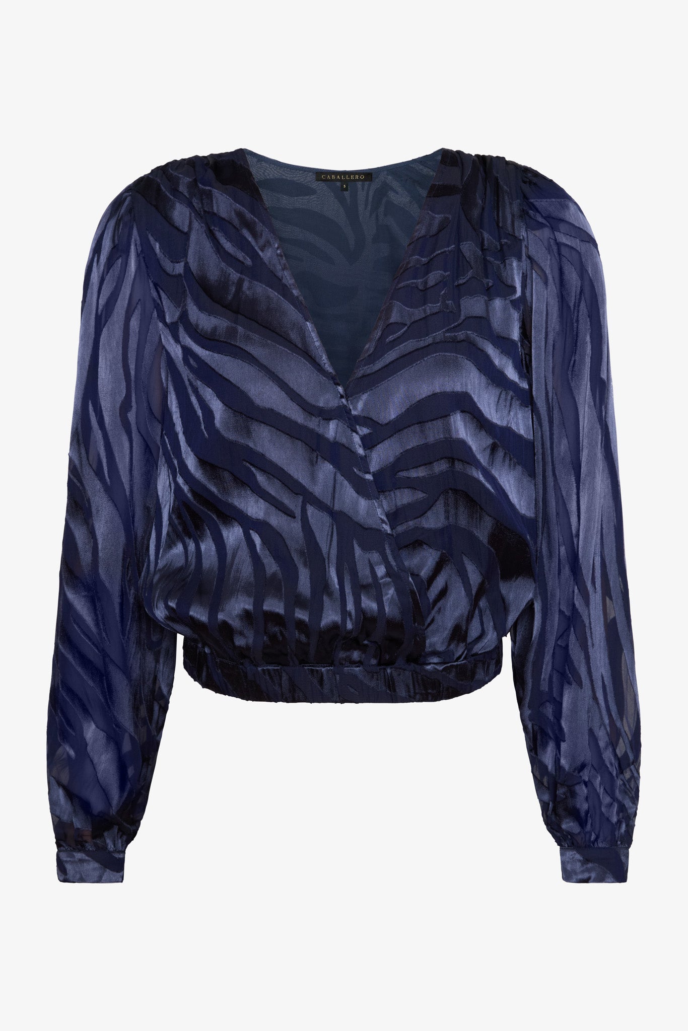 Rae Top in Navy Zebra Burnout