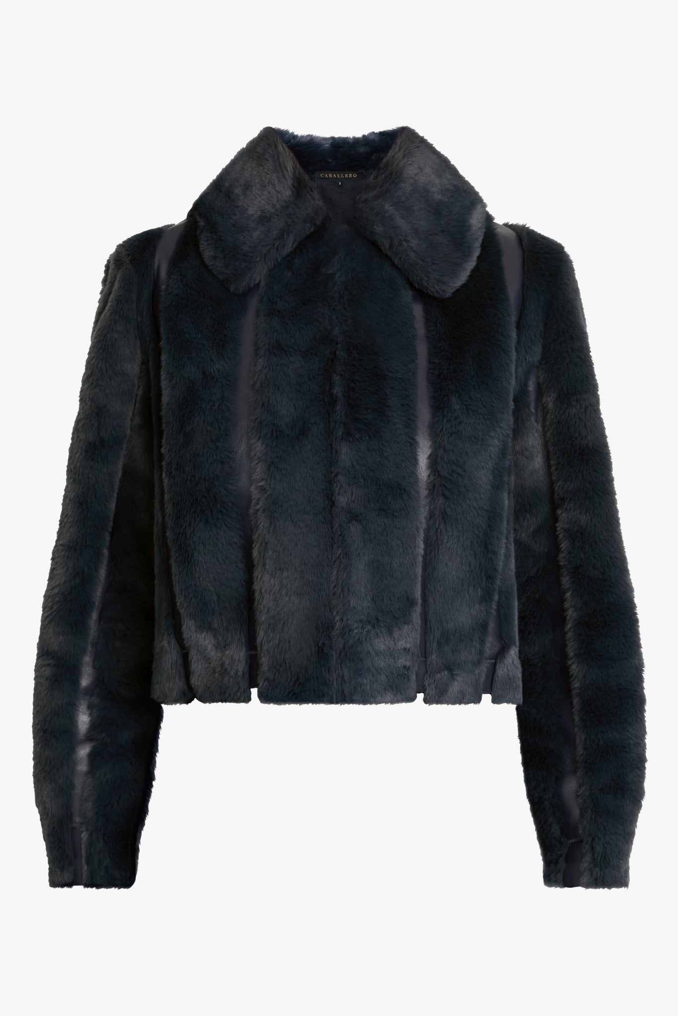 Sona Jacket in Navy Faux Fur
