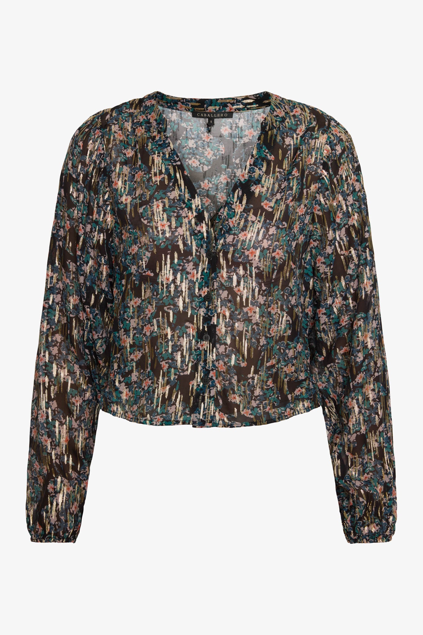 Selene Top in Floral Burnout Lurex Chiffon