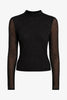 Marta Top in Black Sequin Mesh