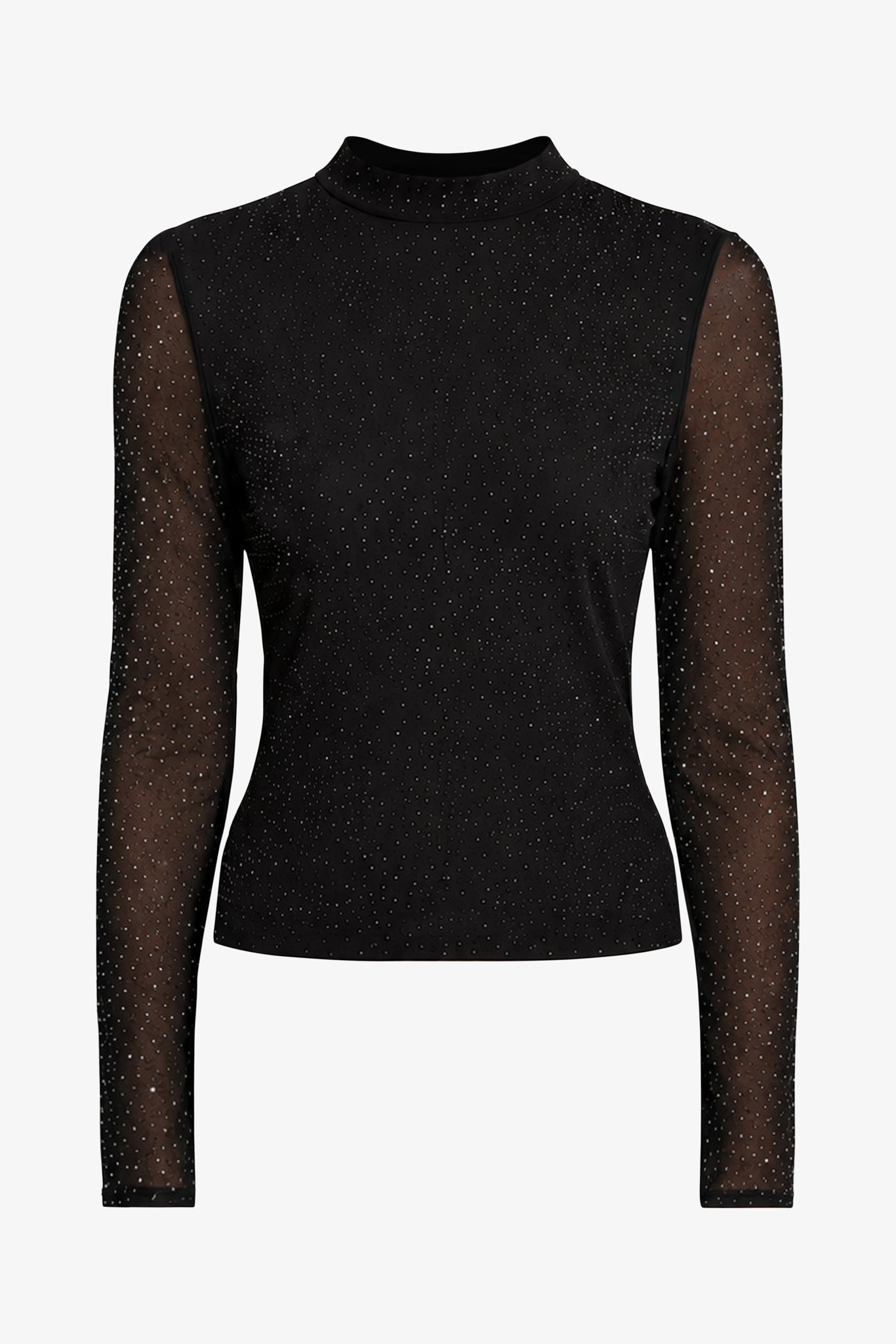 Marta Top in Black Sequin Mesh