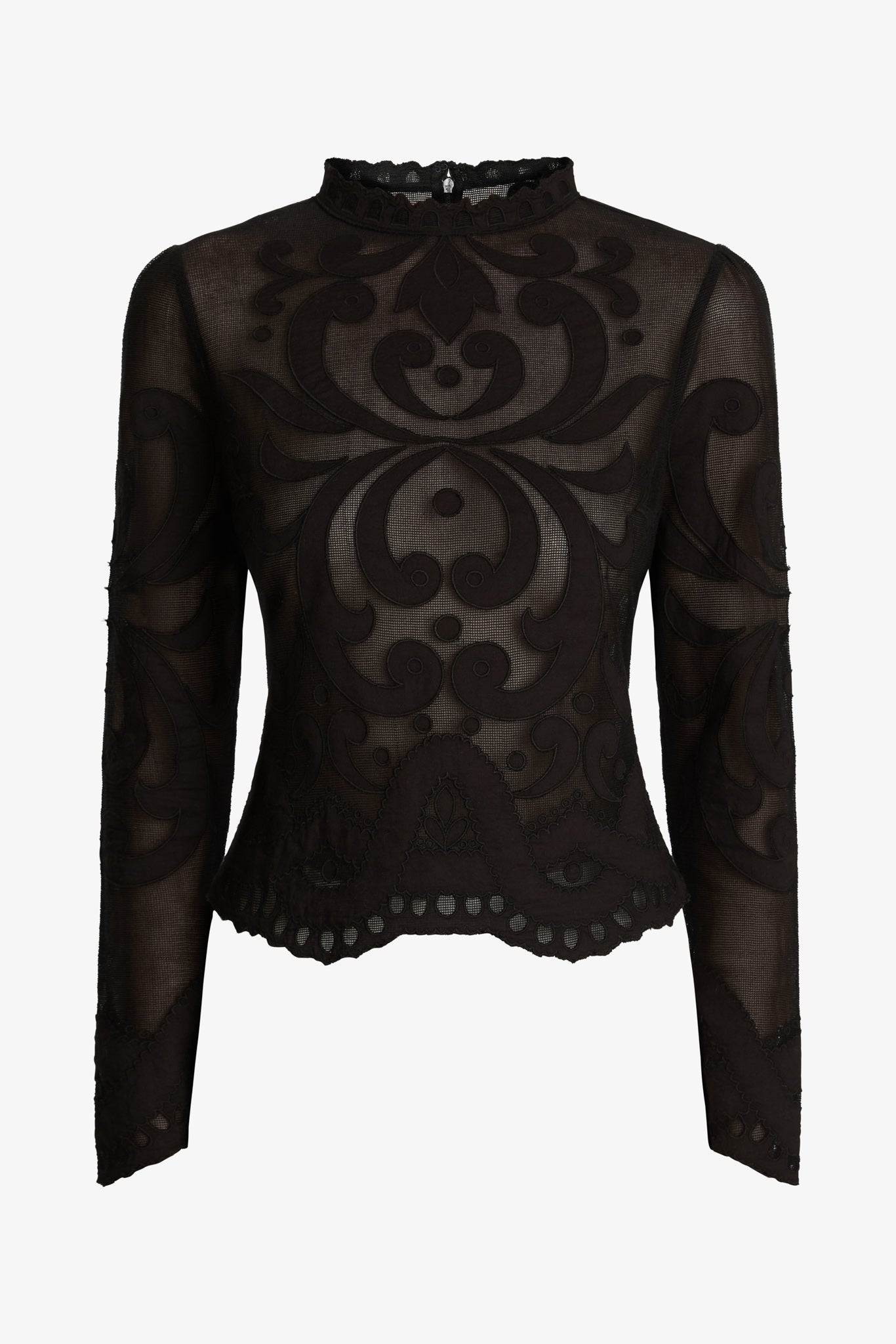 Kylie Top in Black Mesh Lace