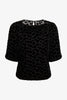 Serah Top in Black Dotted Taffeta