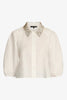 Juliette Top in White with Studded Collar