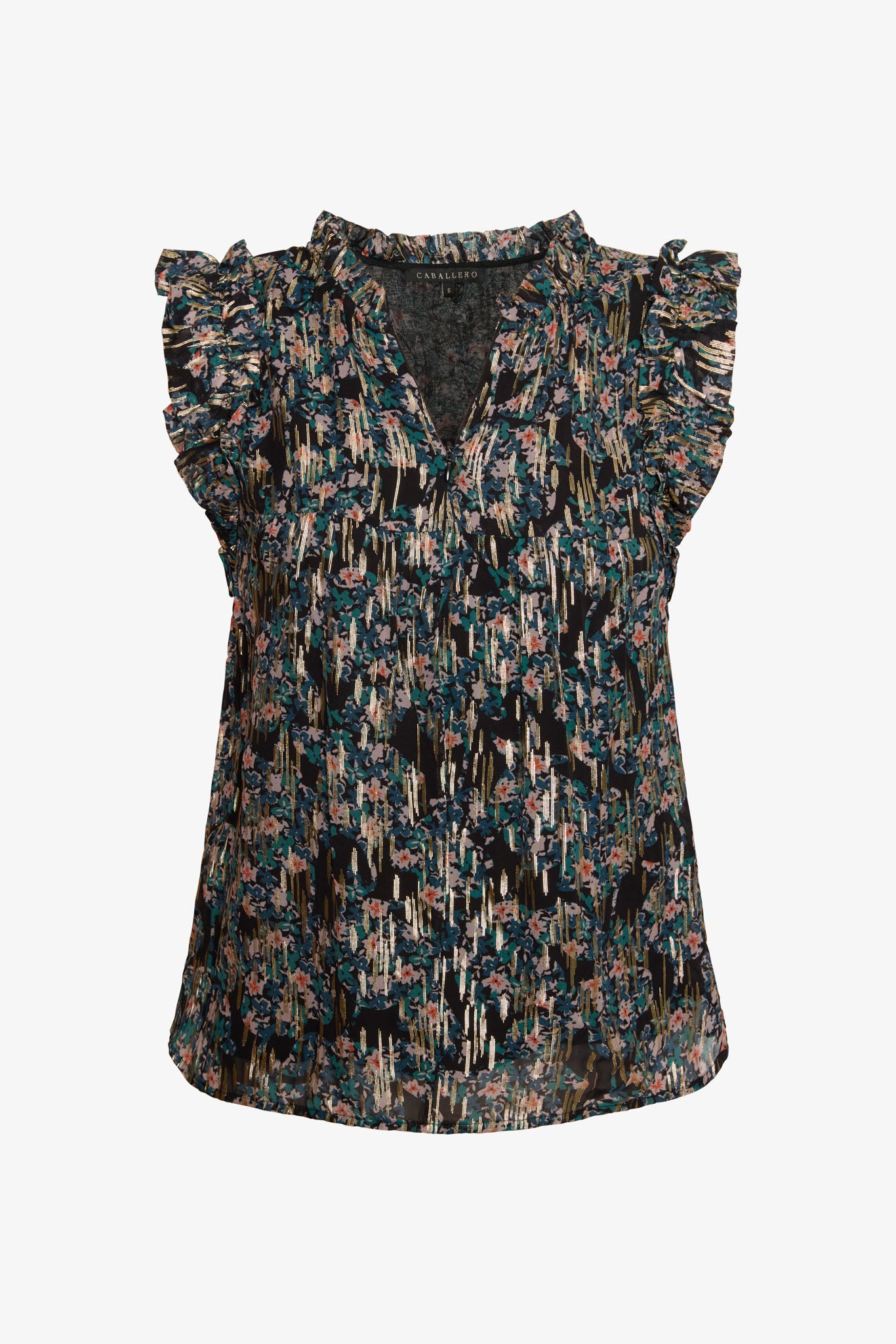 Izzy Top in Floral Burnout Lurex Chiffon