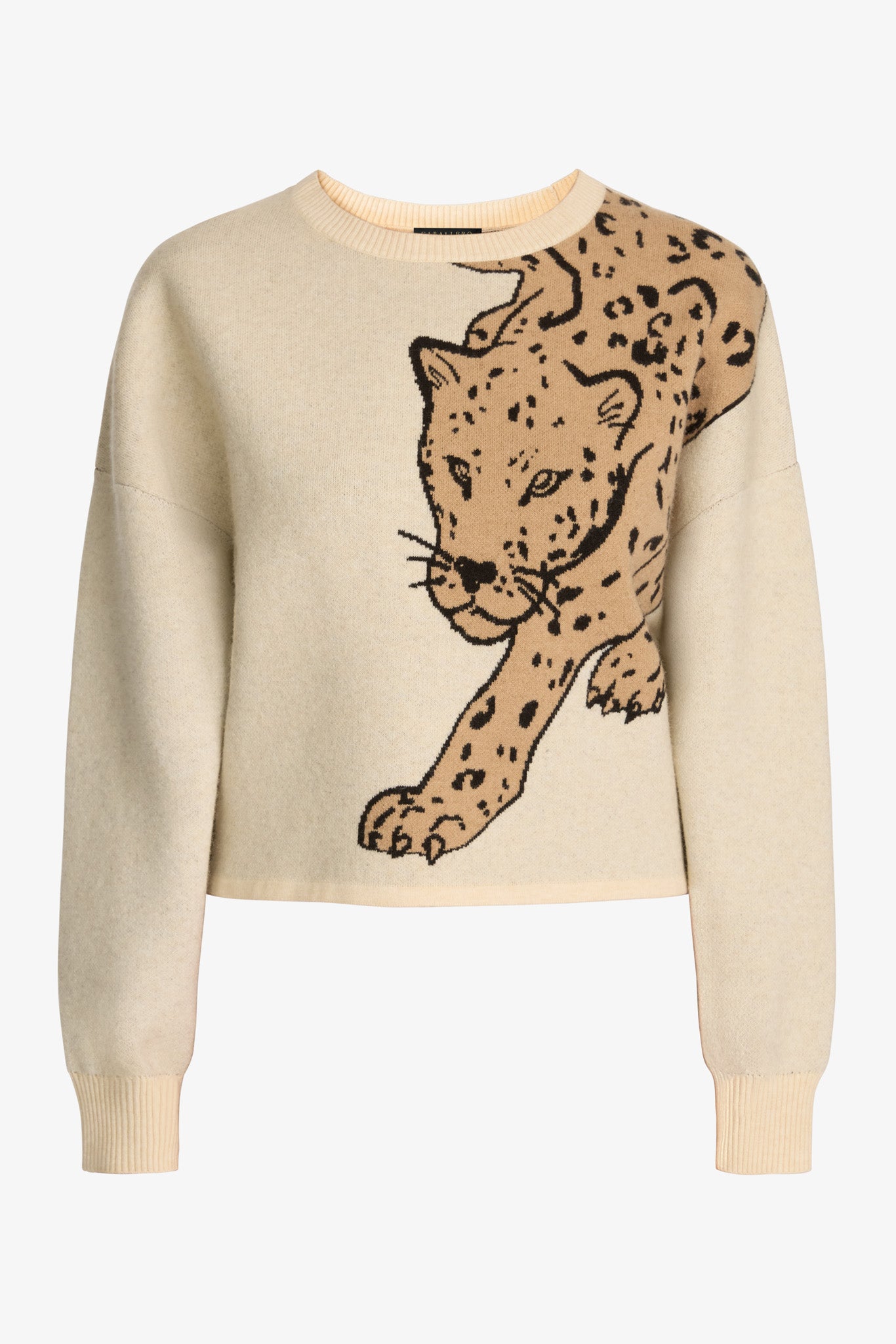 Courtney Sweater in Cream / Cheetah