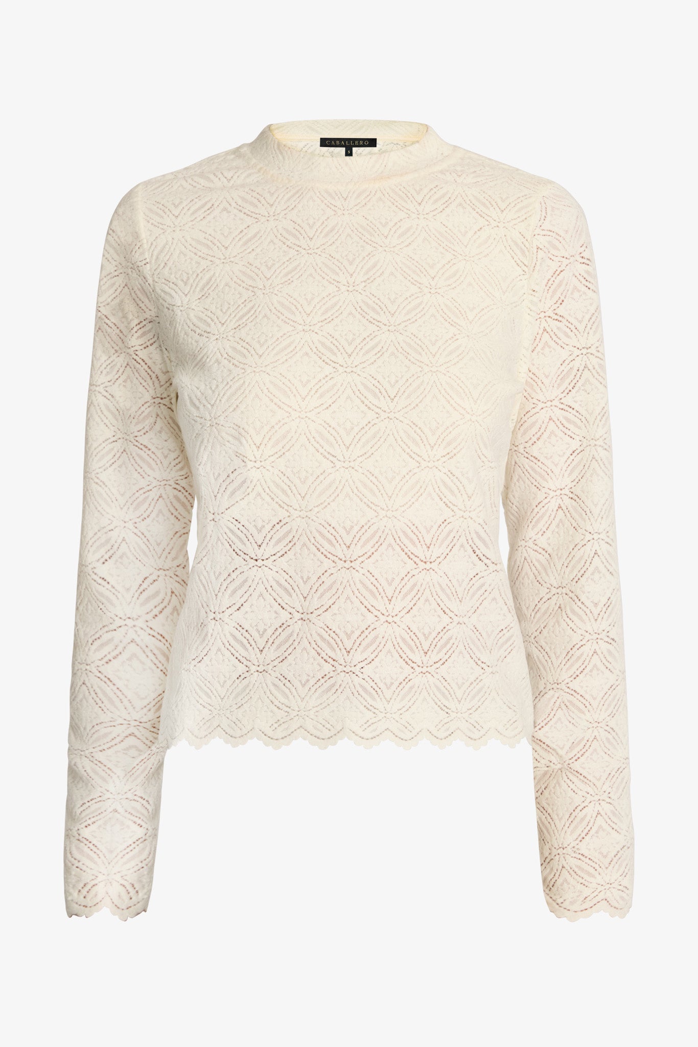 Cierra Top in White / Nude Lace