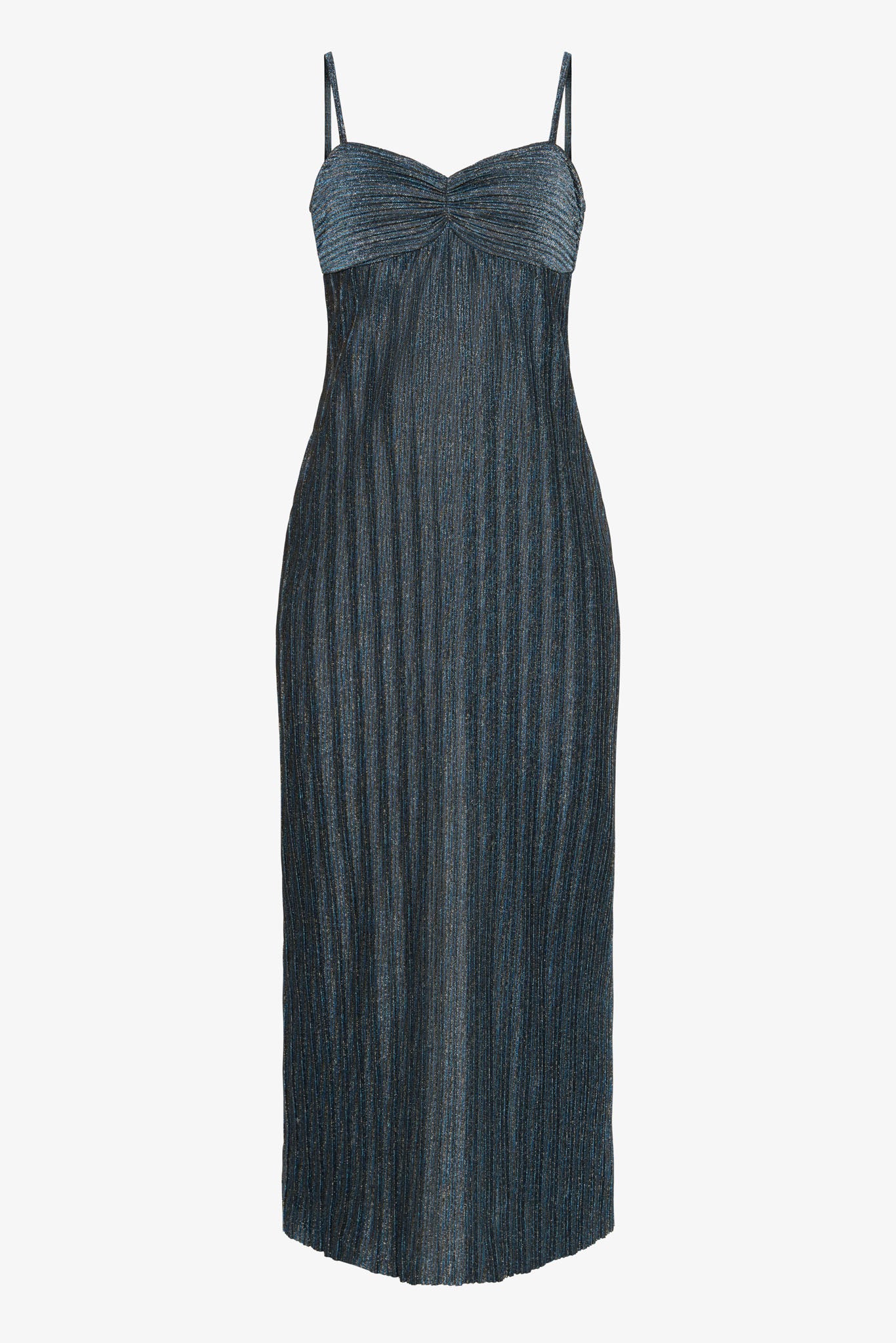 Jayda Dress in Teal Metallic Knit