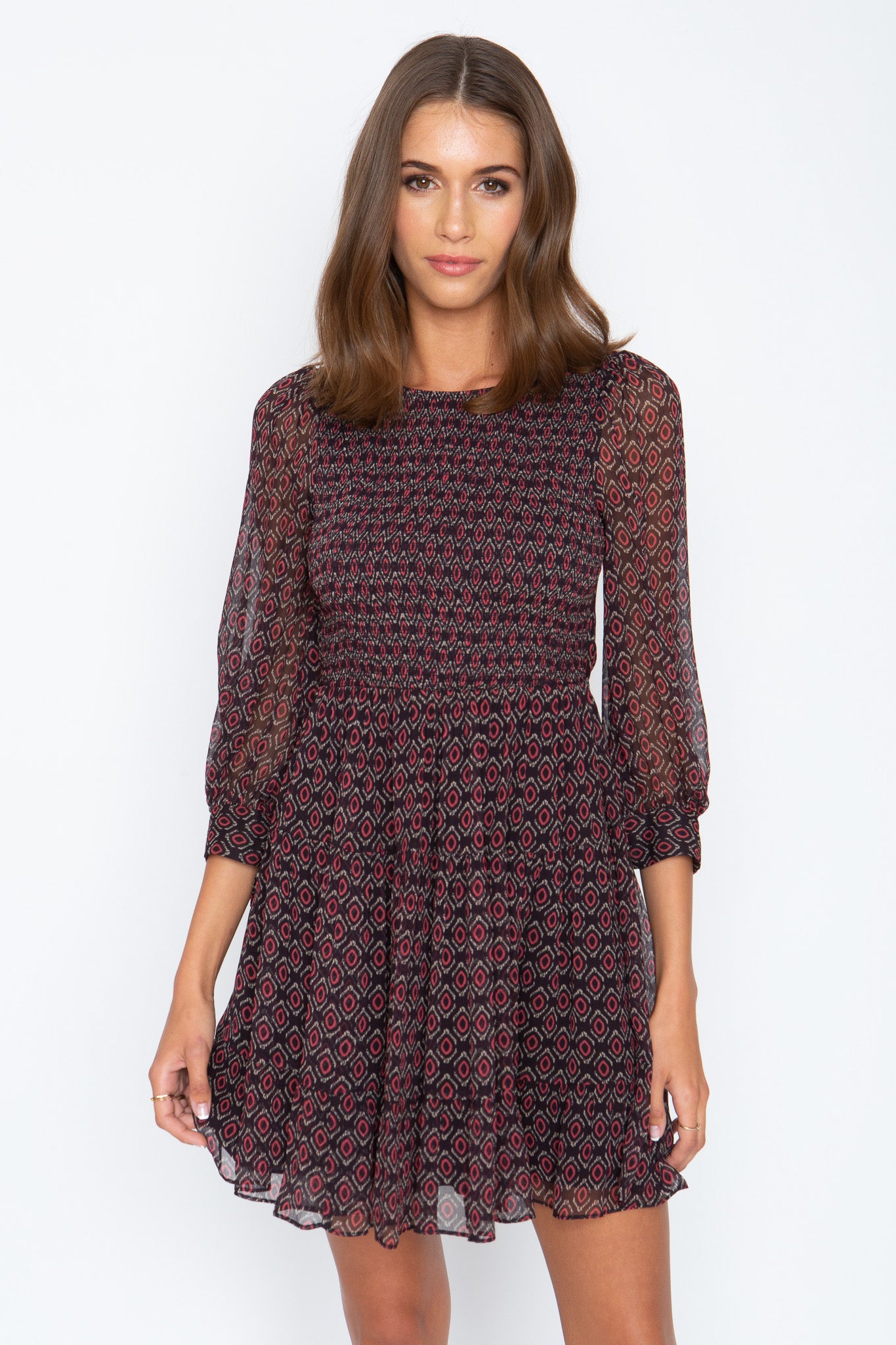 Ana Dress in Peacock Geo